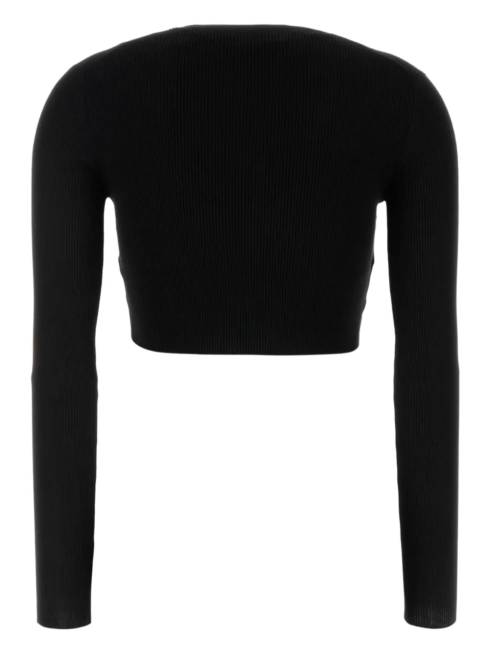 Prada Geribbeld T-shirt met lange mouwen en logo Zwart