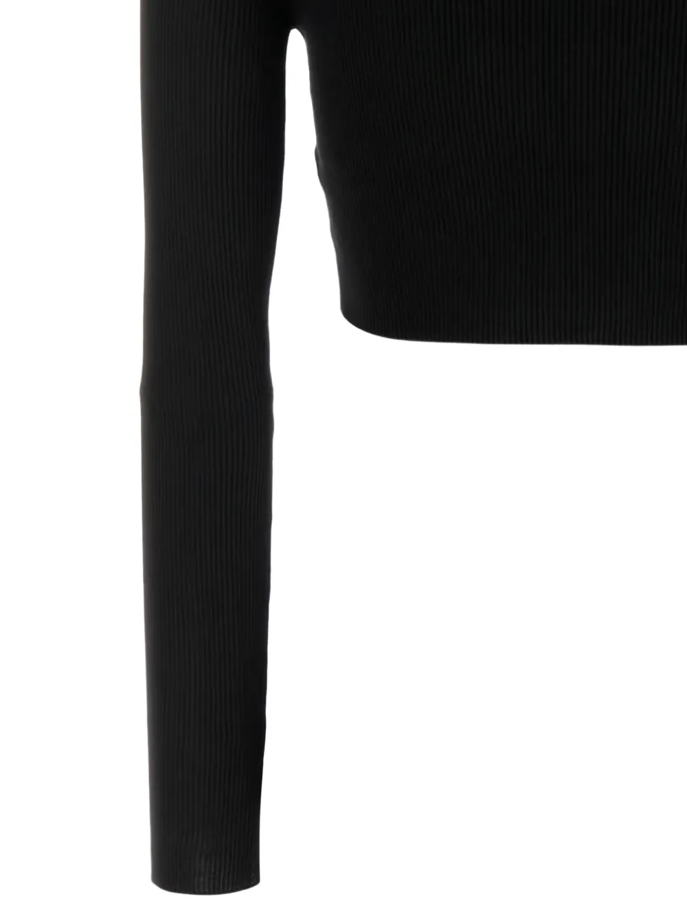 Prada Geribbeld T-shirt met lange mouwen en logo Zwart