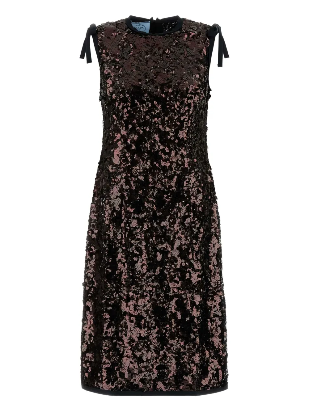 Prada sequin tie-detail midi dress Roze