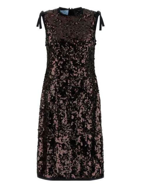 Prada sequin tie-detail midi dress