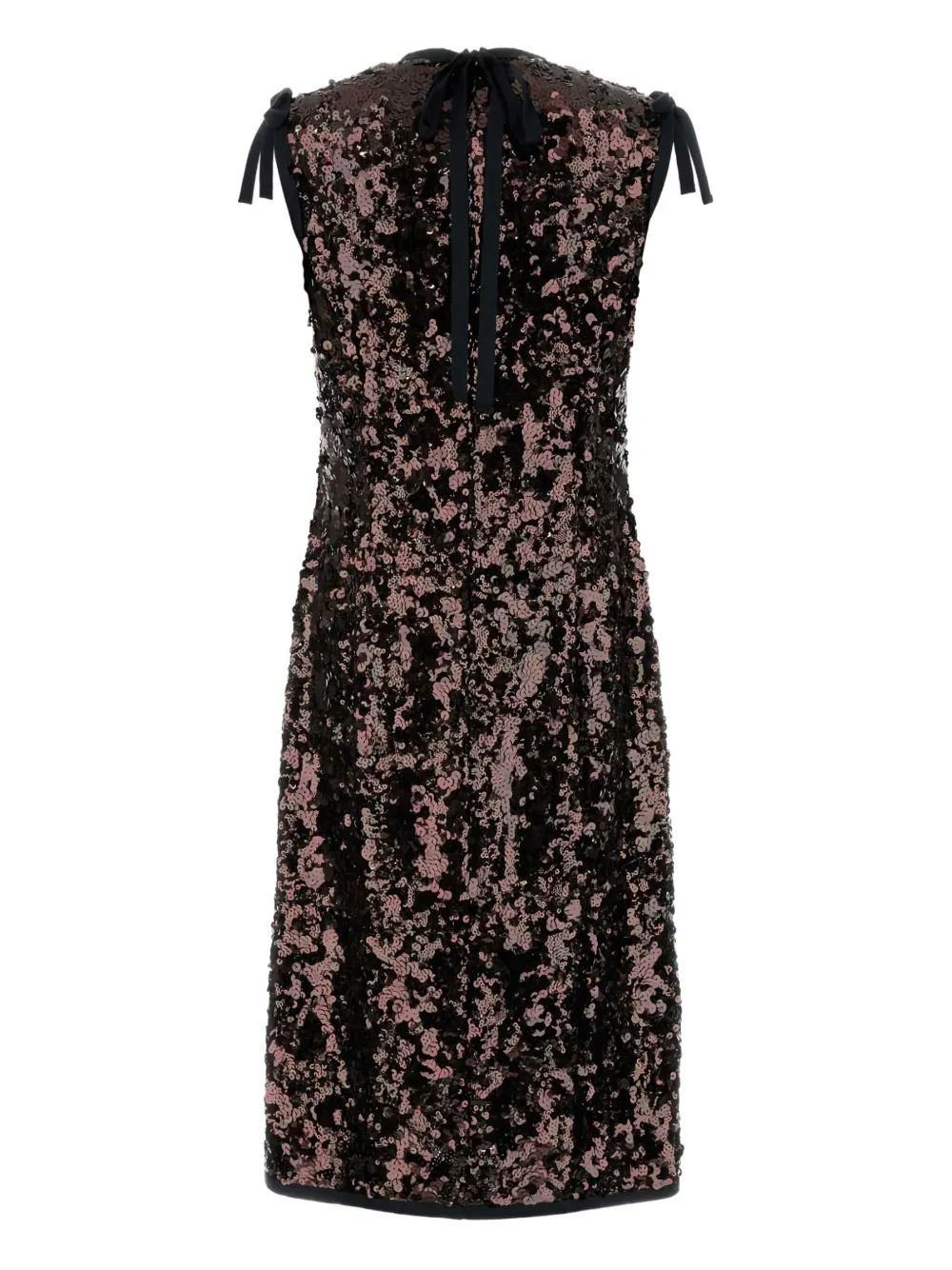 Prada sequin tie-detail midi dress Roze