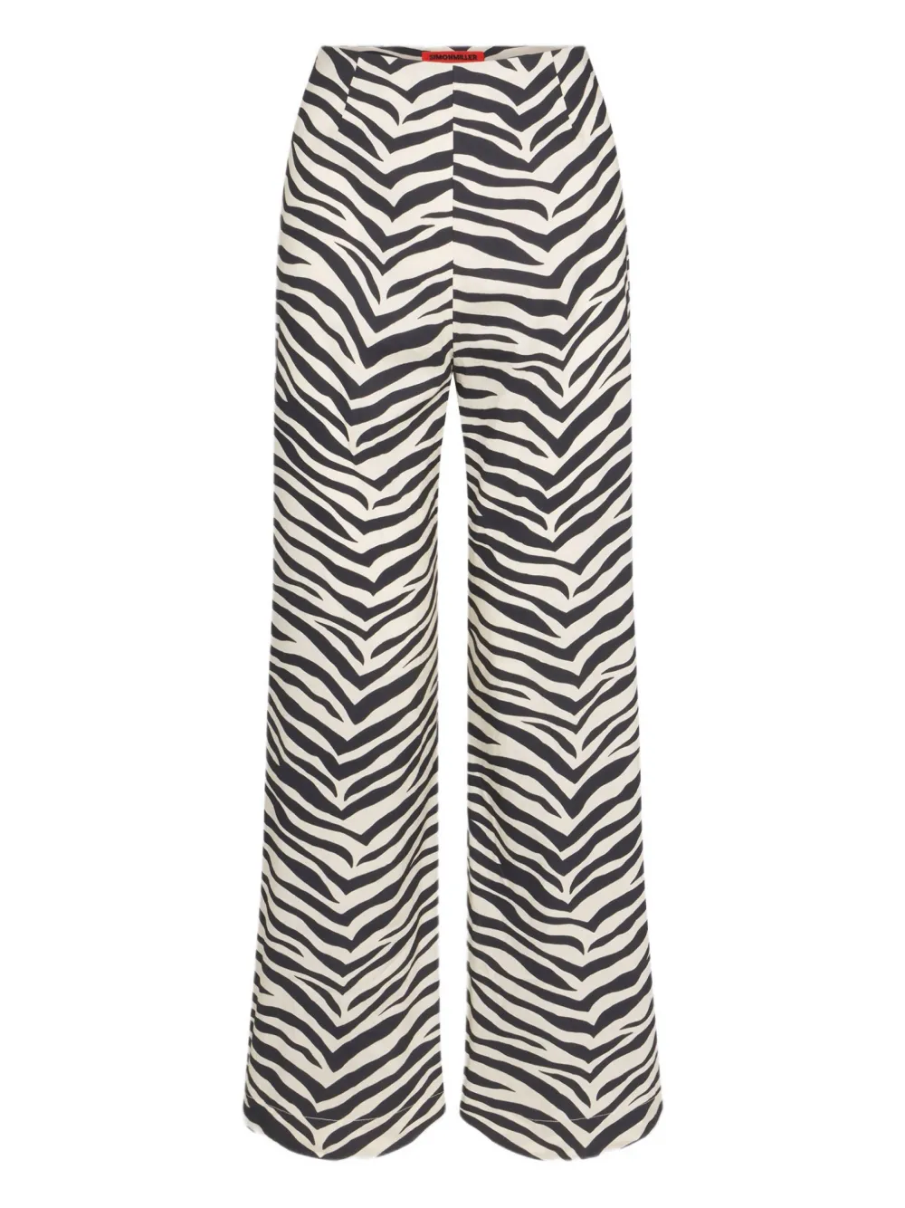zebra-print poplin trousers