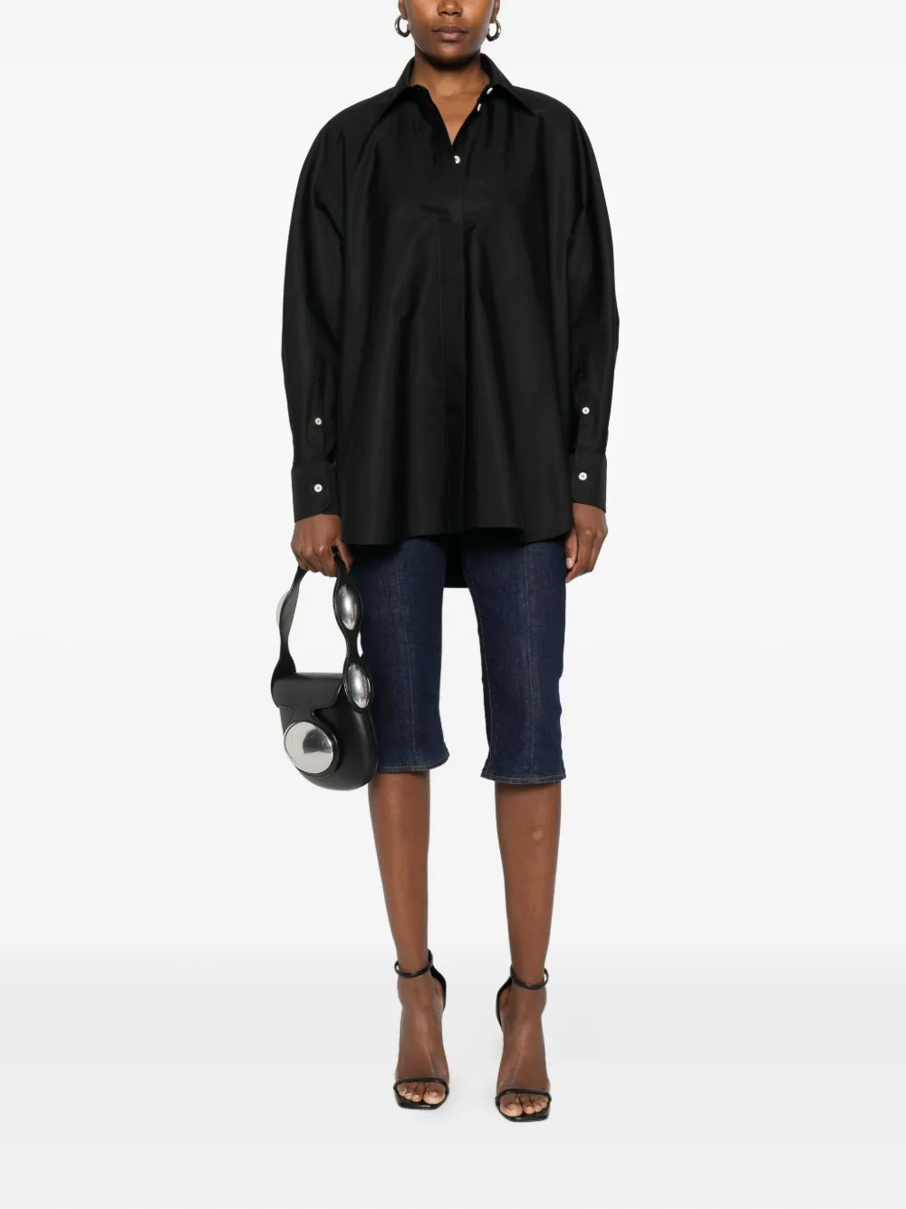 Givenchy Cocoon button-down blouse met lange mouwen - Zwart