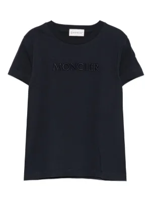 Moncler Enfant logo-embossed Cotton T-shirt | Blue | FARFETCH CA