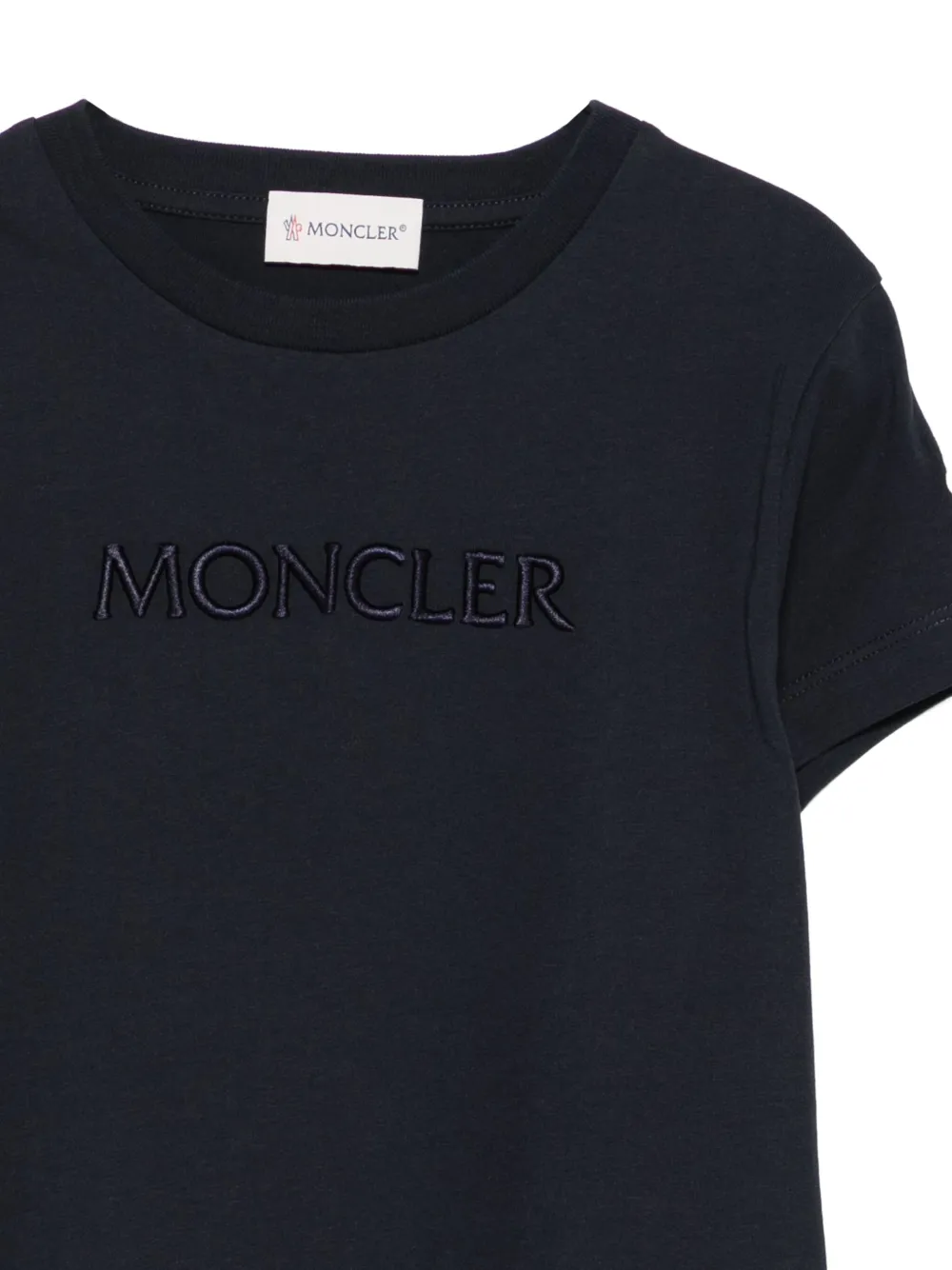 Moncler Enfant T-shirt met geborduurd logo Blauw