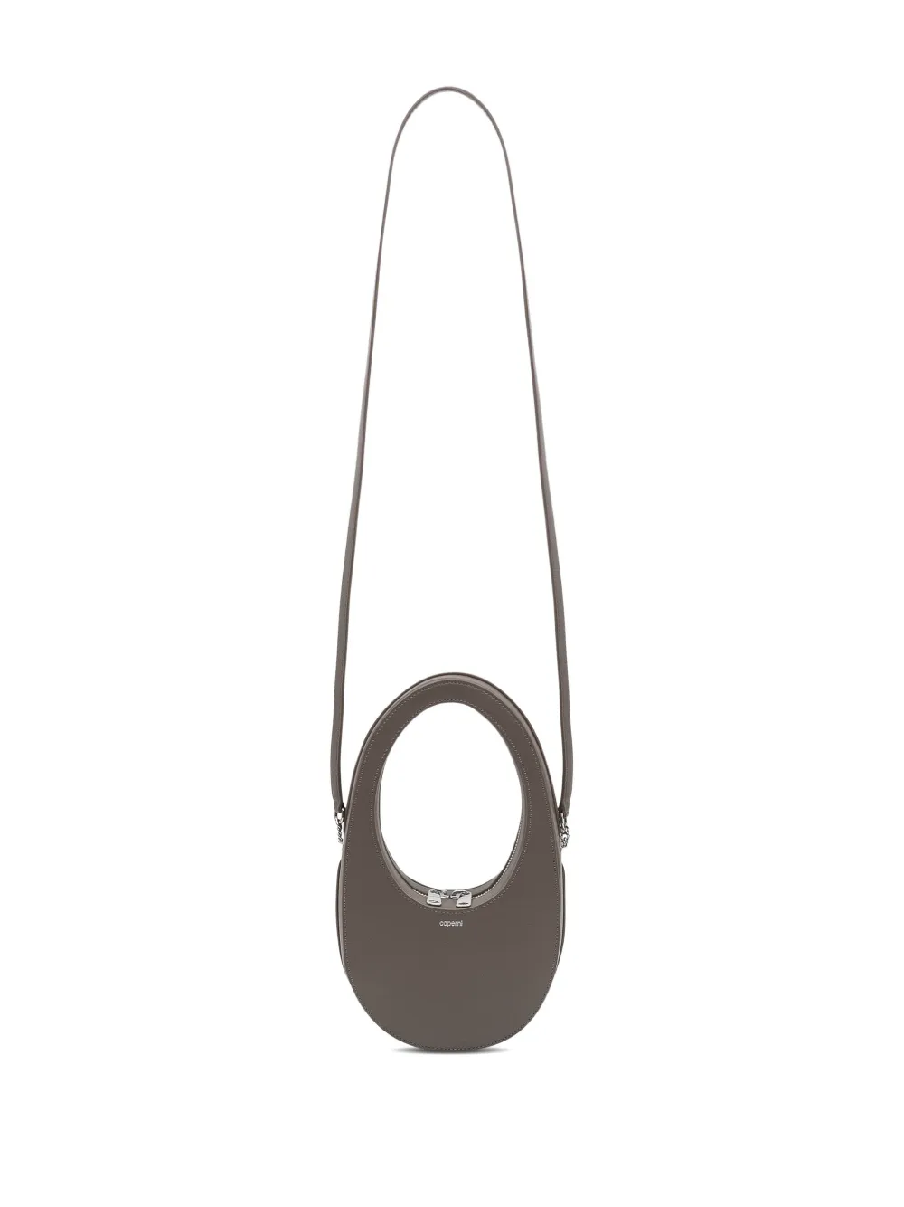 Coperni Swipe oval-frame zip shoulder bag - Bruin