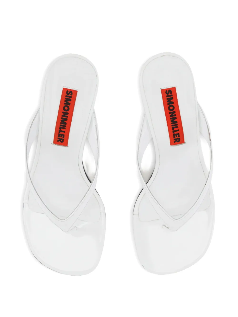 Simon Miller 57mm Beep Thong Leather Heeled Sandals In White
