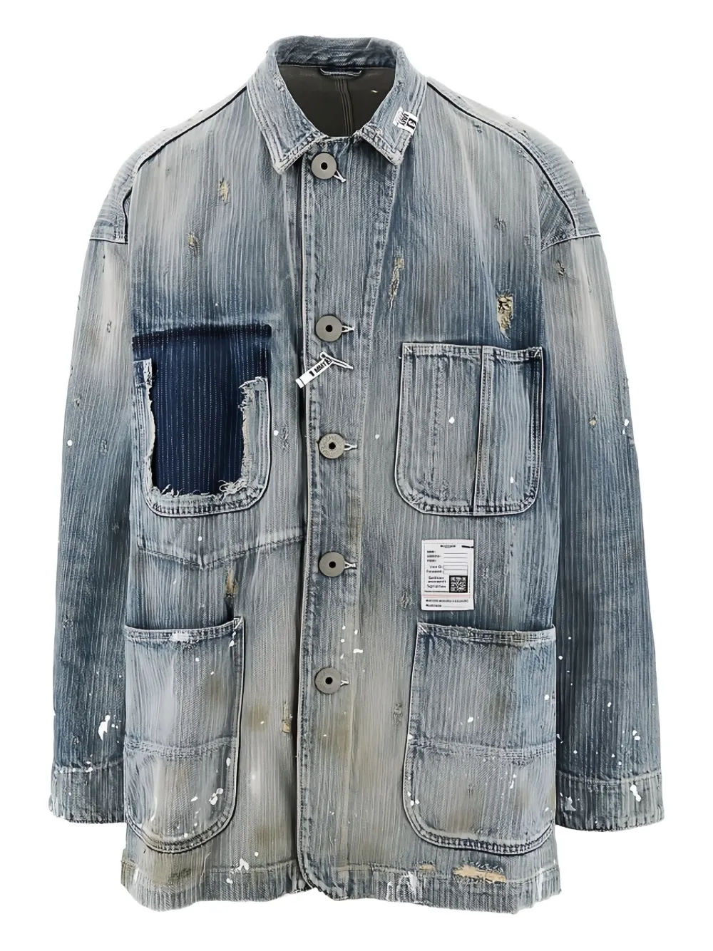 Maison MIHARA YASUHIRO striped-pattern jacket INDIGO