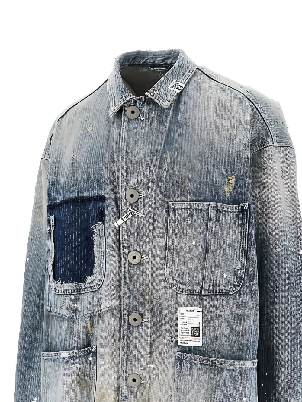 Maison MIHARA YASUHIRO striped-pattern jacket INDIGO