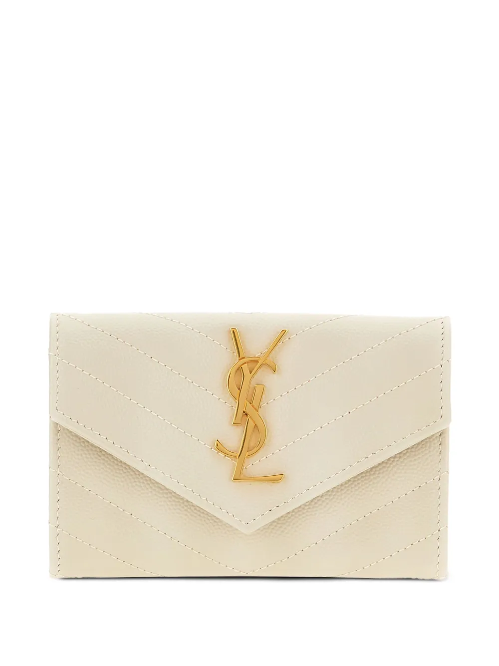 Saint Laurent Cassandre chevron-quilted leather wallet | Neutrals | Image 1