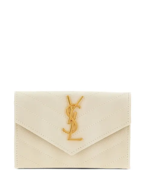 Saint Laurent Cassandre chevron-quilted leather wallet