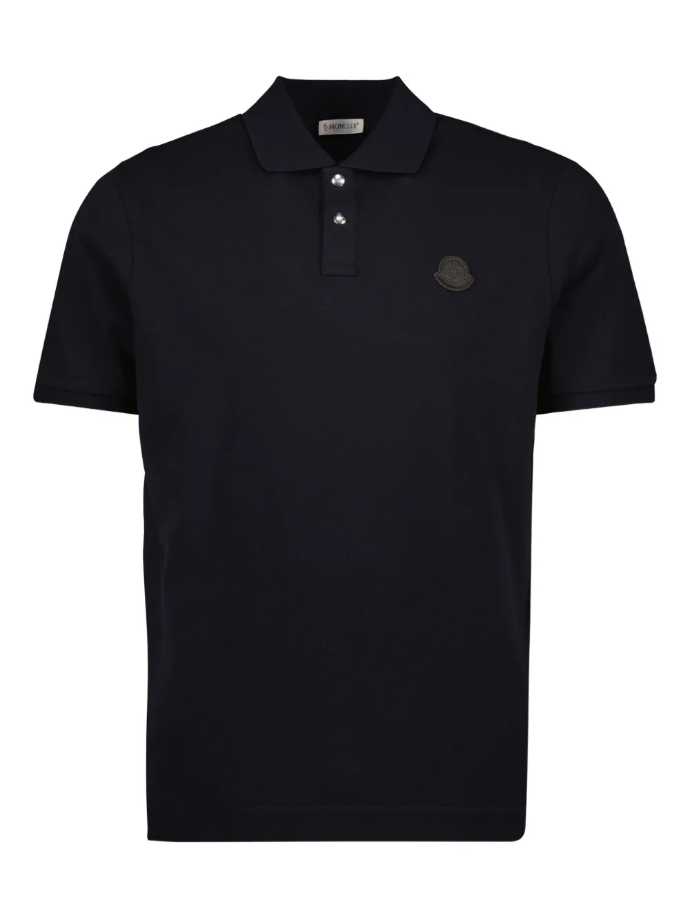 Moncler logo-patch cotton polo shirt Blauw