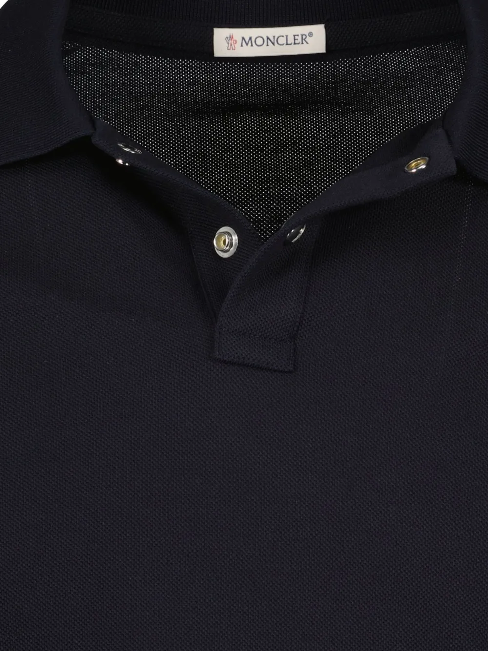 Moncler logo-patch cotton polo shirt Blauw