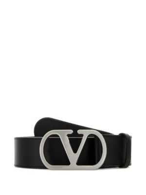 Saint Laurent YSL ロゴプレート レザーベルト | ブラック | FARFETCH JP