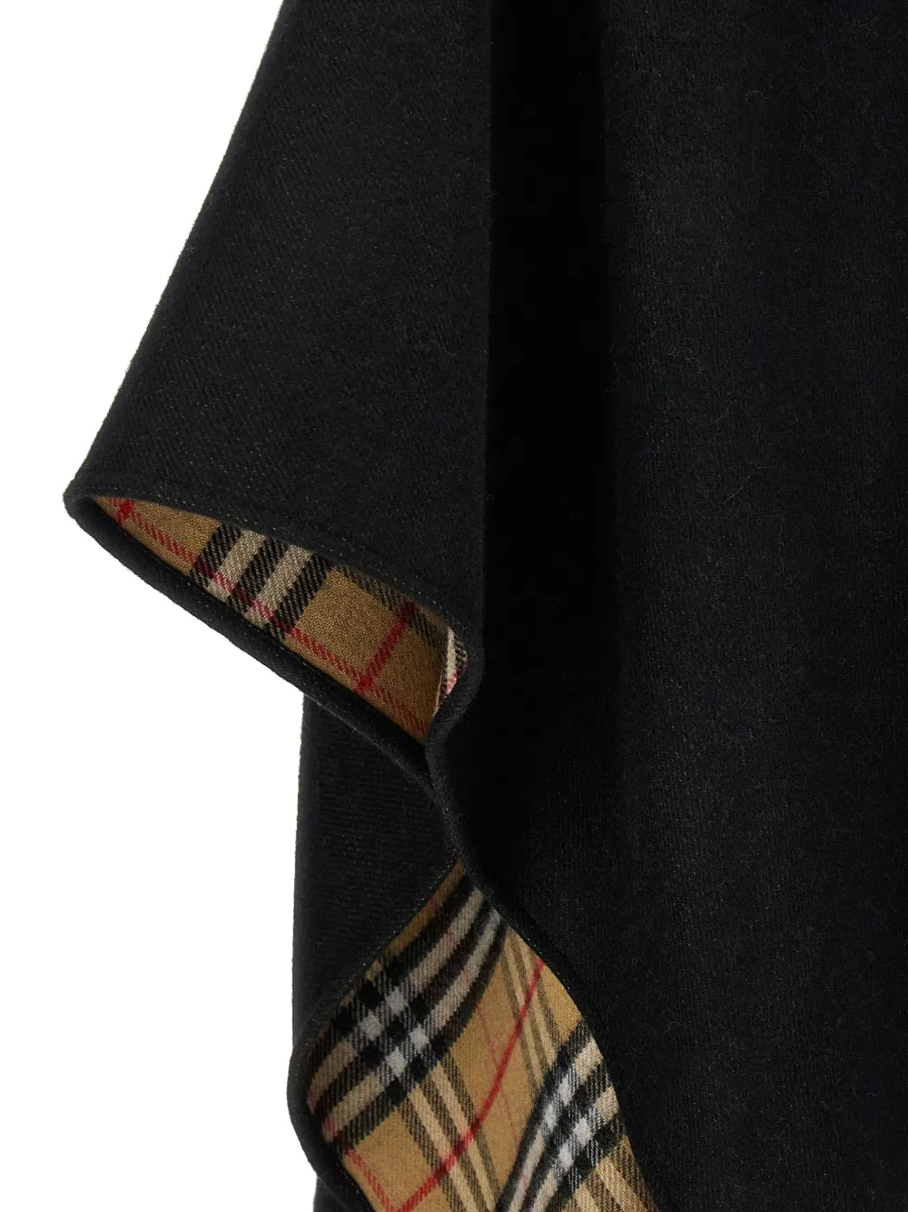Burberry fringed-hem cape Zwart