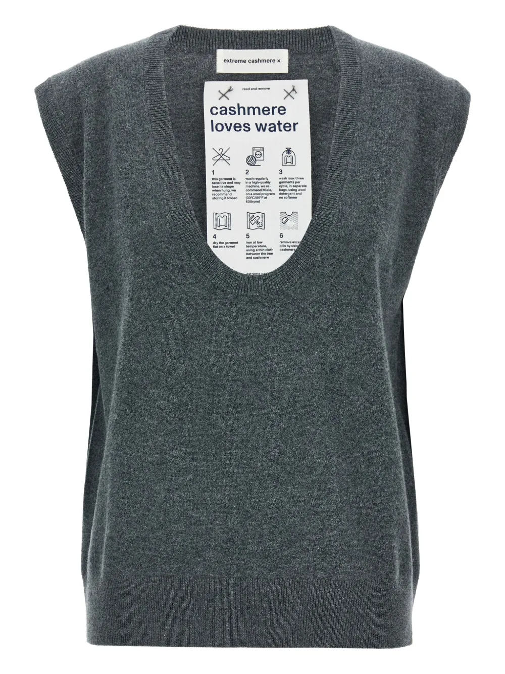 extreme cashmere nº423 Lord round-neck cashmere vest | Grey | Image 1
