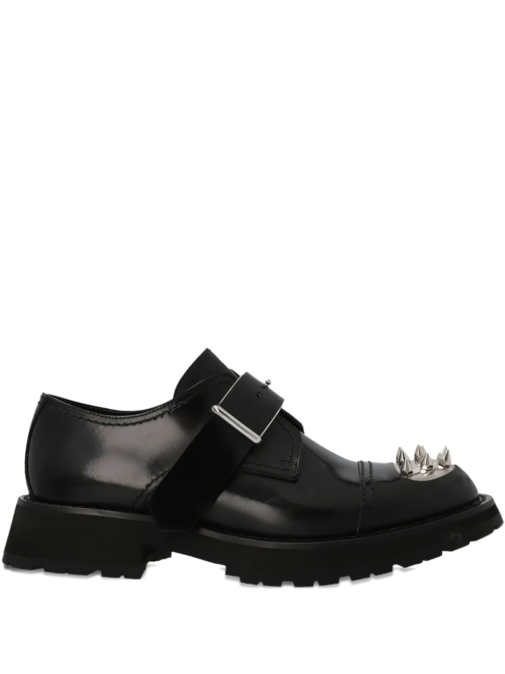 Alexander McQueen studded strap derby loafers Black