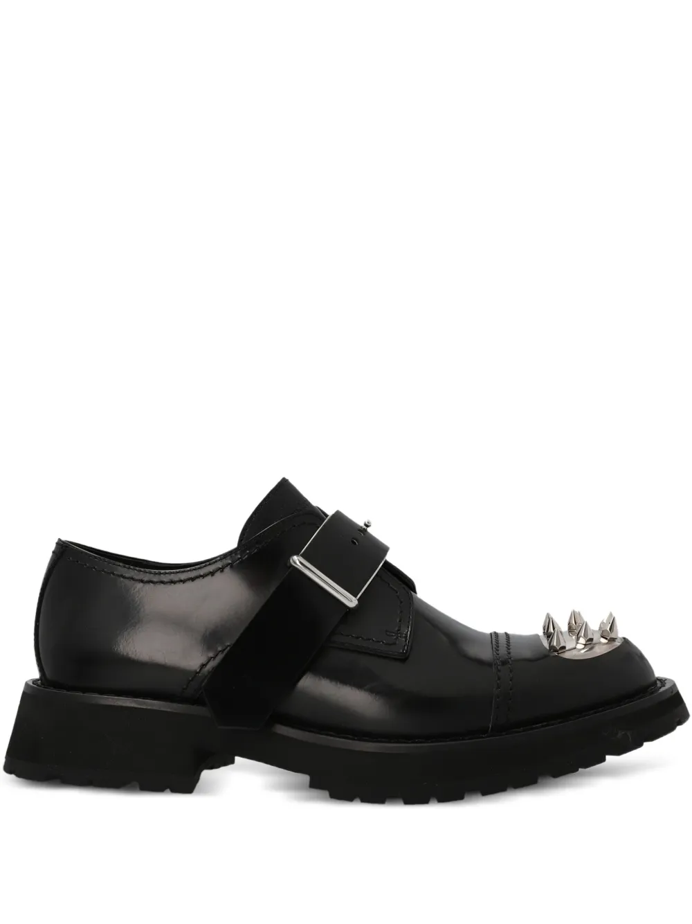 Alexander McQueen studded strap derby loafers Black