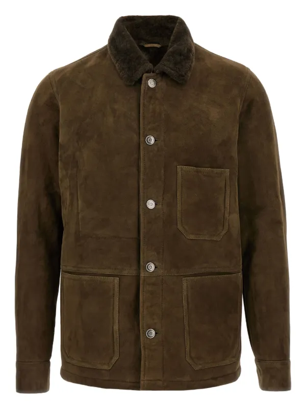 Giorgio Brato ブラウン レザーベスト スカリー ウエスタン レザー ベスト（チョコレートブラウン/ブラウン