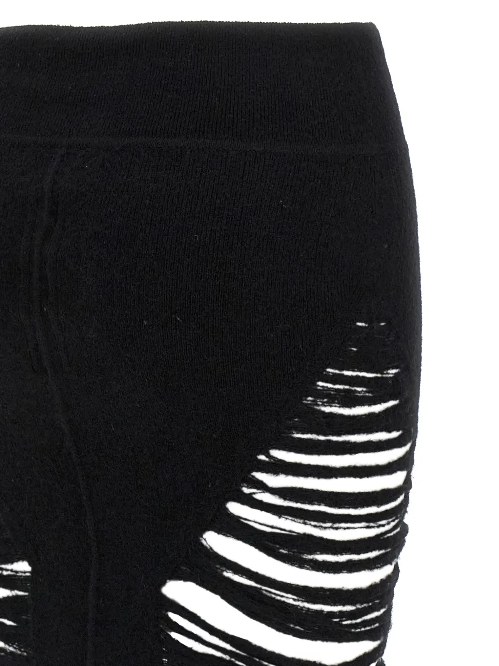 Rick Owens frayed cashmere skirt Zwart
