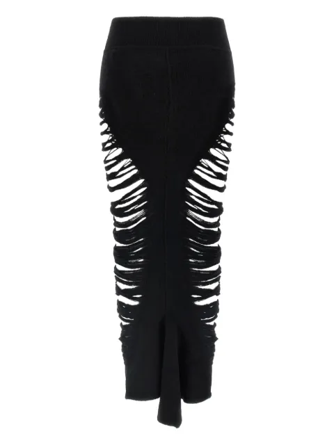 Rick Owens frayed cashmere skirt