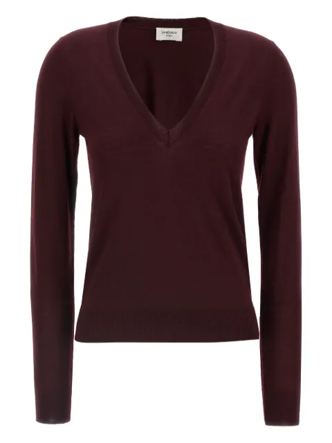Saint Laurent Trui met watervalhals en manchetten