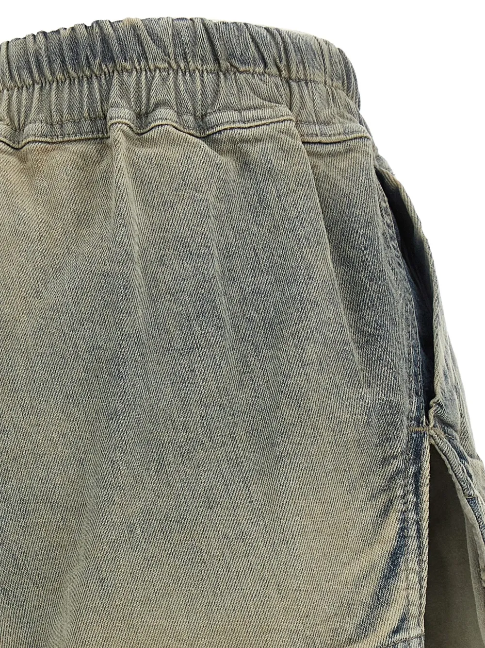 Rick Owens DRKSHDW drawstring side-slit denim shorts Beige