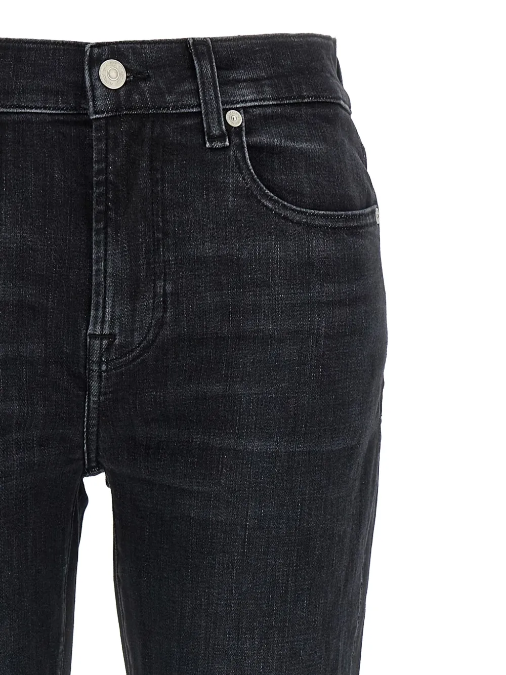 7 For All Mankind cuffed-hem skinny jeans Zwart