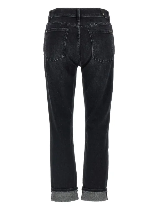 For All Mankind cuffed-hem Skinny Jeans Black FARFETCH IN