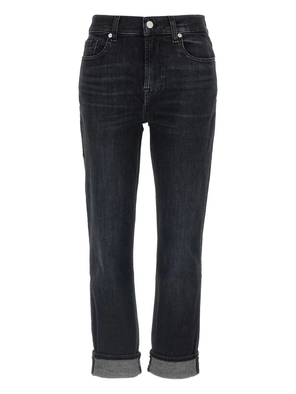 7 For All Mankind cuffed-hem skinny jeans Zwart