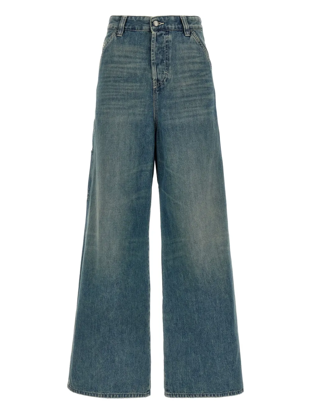 Diesel D-Sire-W jeans met wijde pijpen en gedragen effect Blauw