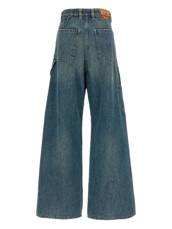 Diesel Calça Jeans Wide Leg D-Sire-W | Azul | FARFETCH BR