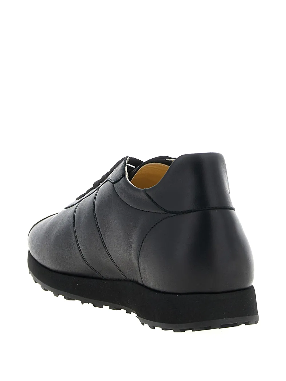The Row Mica Leather Low-top Sneakers In Black