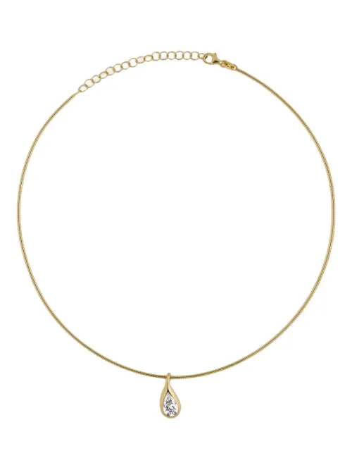 Collier Mika en 14ct à pendentif à diamant - Jewels Aficionado - Modalova