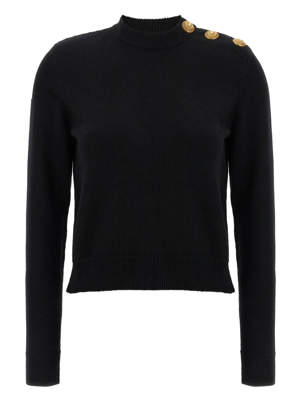 Balmain crew-neck button-embellished sweater Zwart