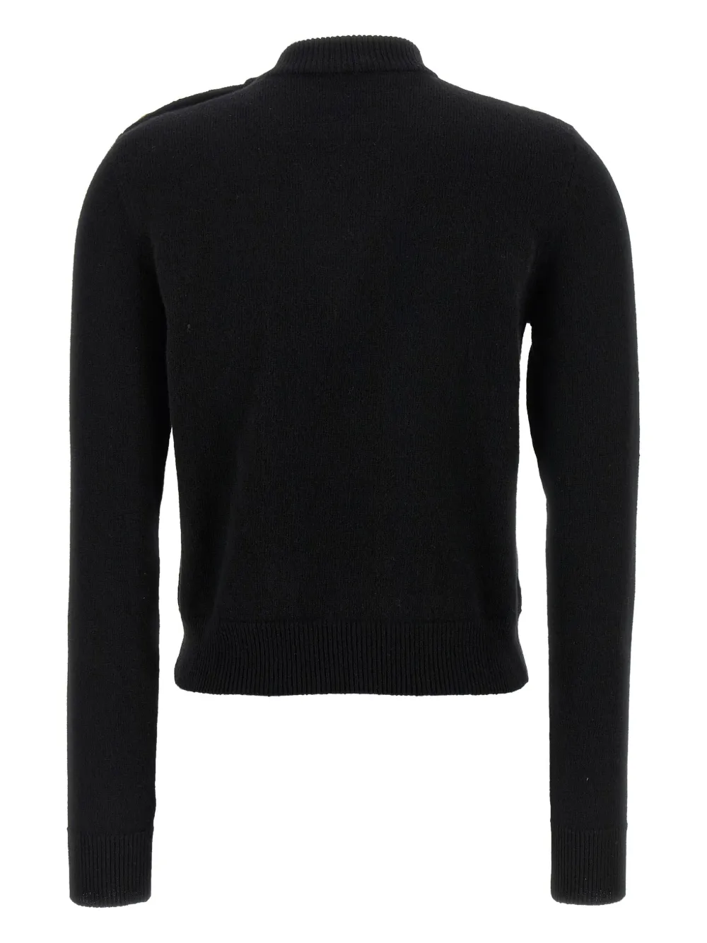 Balmain crew-neck button-embellished sweater Zwart