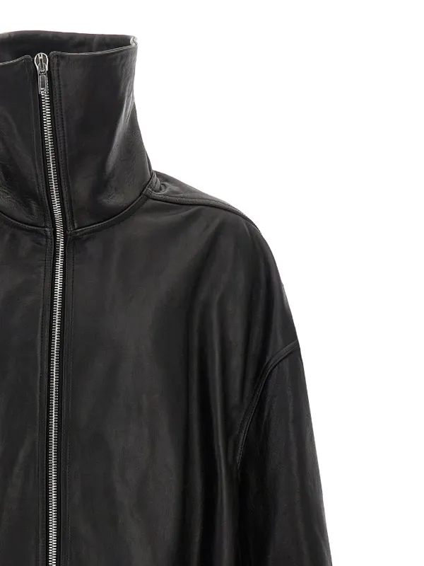 リックオウエンス　レザーコート Rick Owens Dracucollar レザーコート | ブラック | FARFETCH JP