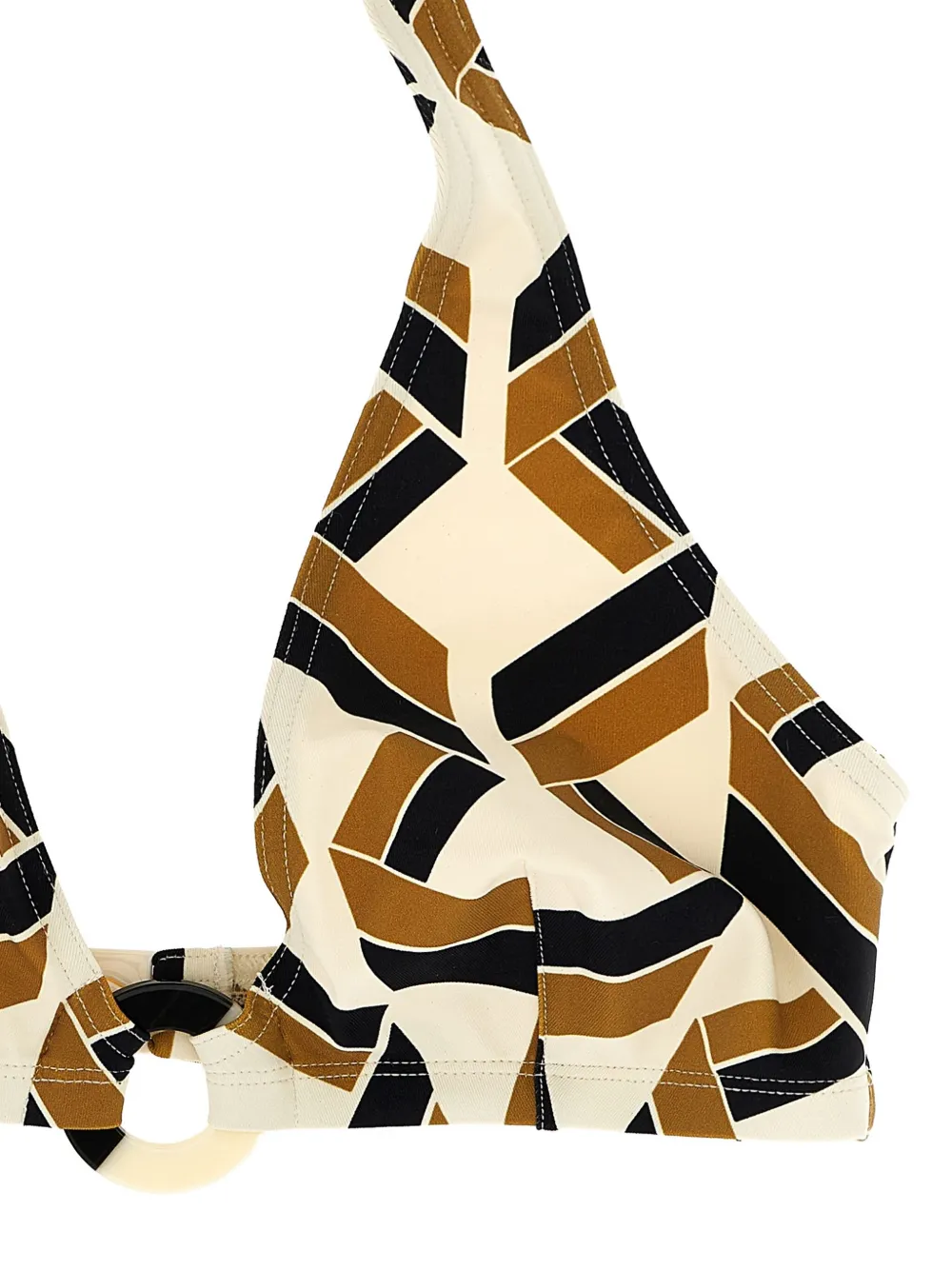 ERES geometric-print halterneck bikini top Beige