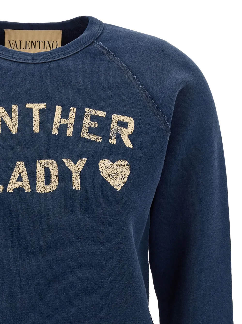 Valentino Garavani Sweater met ronde hals en Panther Lady-print Blauw