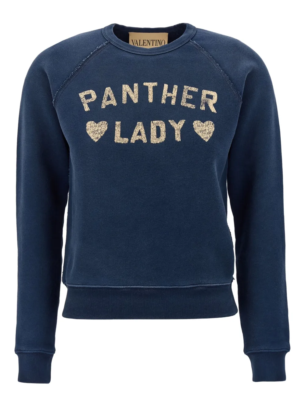 Valentino Garavani Sweater met ronde hals en Panther Lady-print Blauw