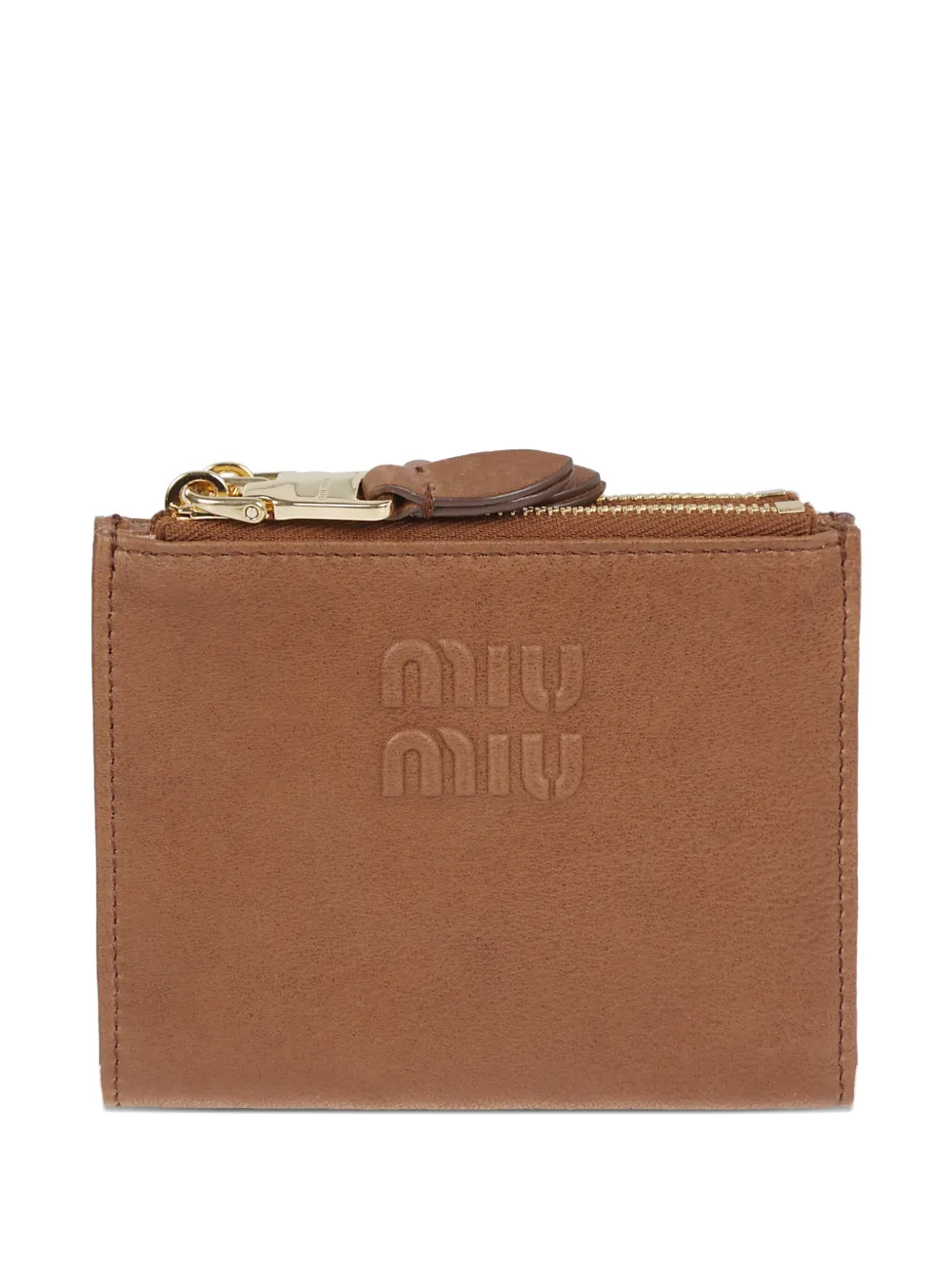 Miu embossed-logo wallet Bruin