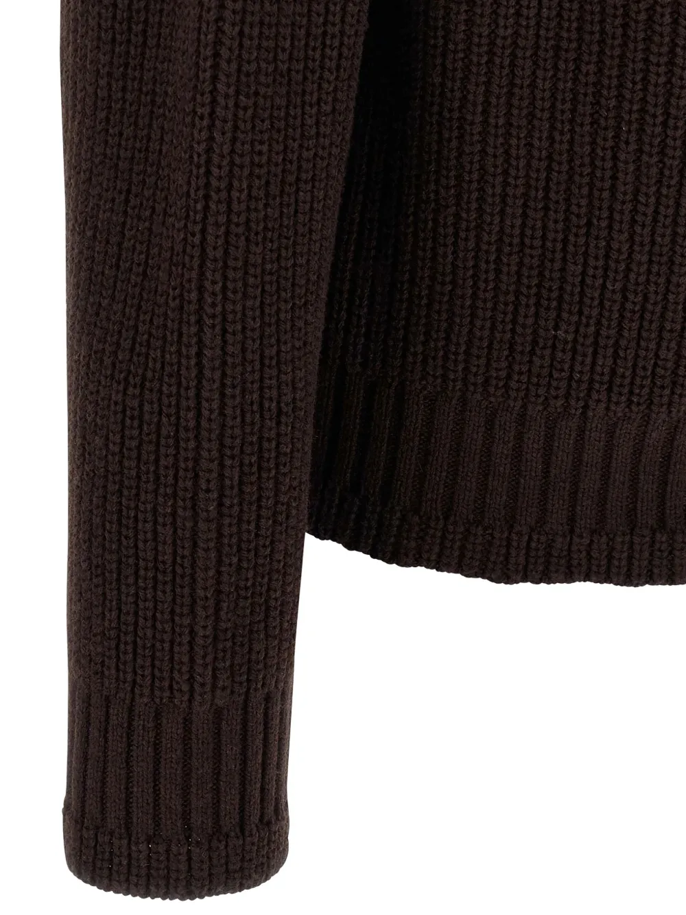 sacai Ribgebreide jas met capuchon Bruin