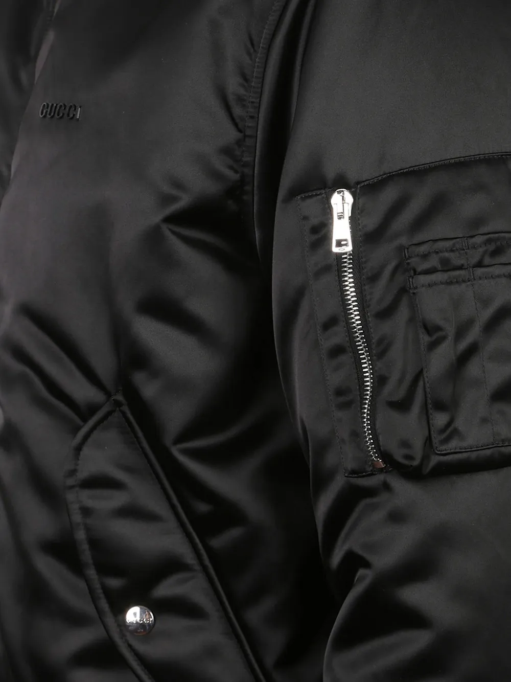 Gucci satin bomber jacket Zwart