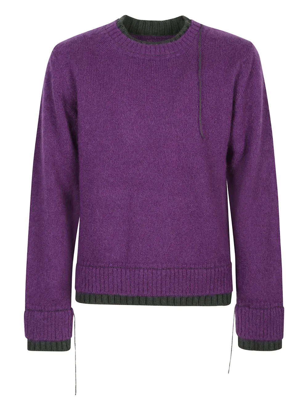 Sacai double-layered ribbed sweater Paars
