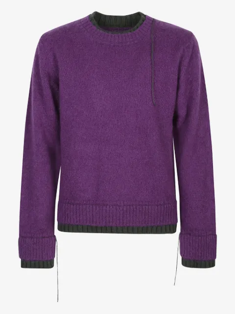 sacai double-layered ribbed sweater