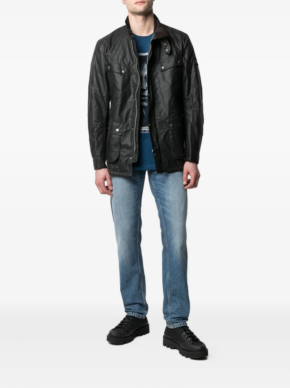 Barbour International Jack met geborduurd logo Groen