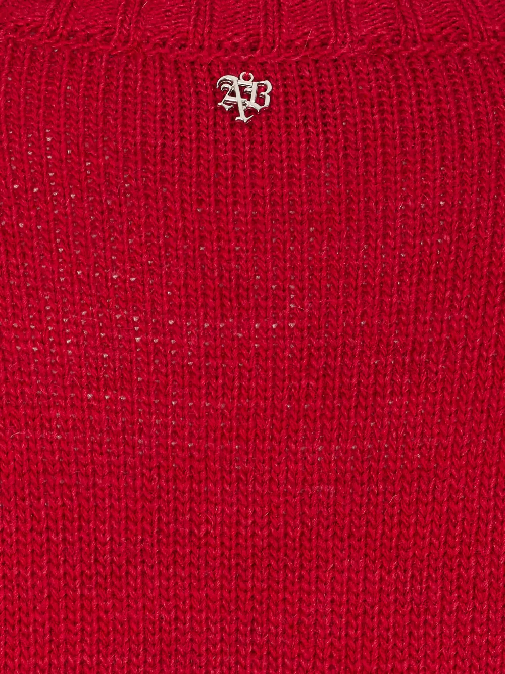 Aniye By Pull College number-embellished frayed sweater Rood
