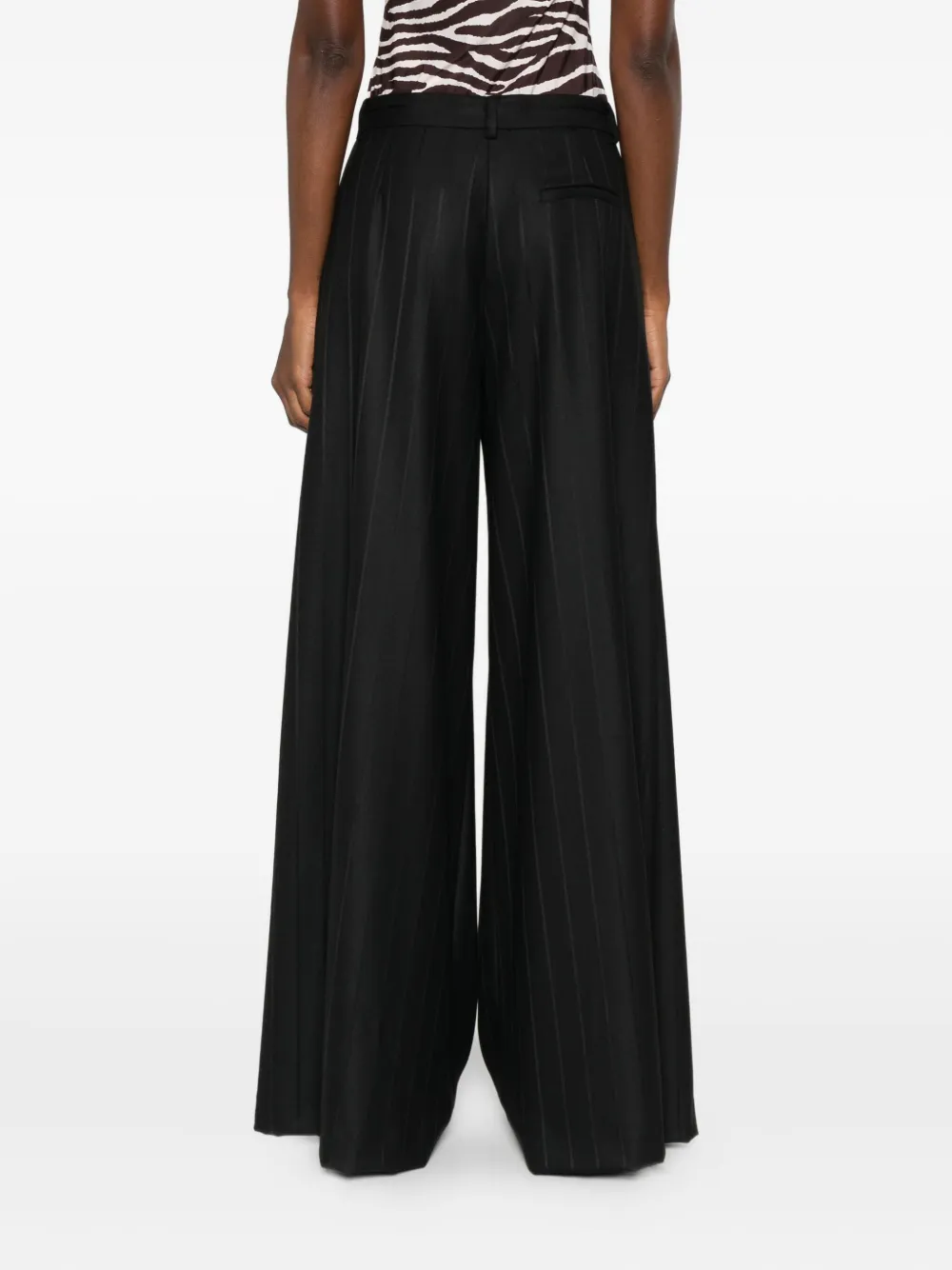 THE ANDAMANE Broek met krijtstreep Zwart