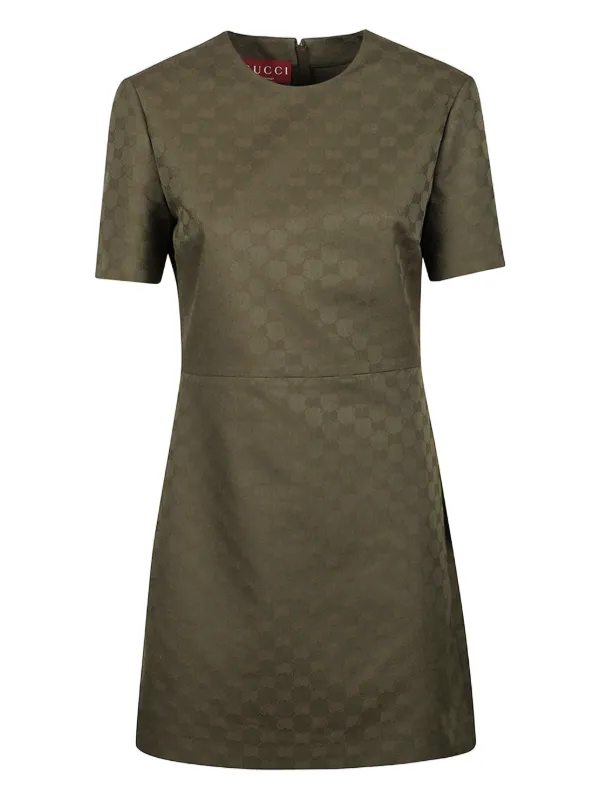 Gucci short-sleeve GG-pattern mini dress