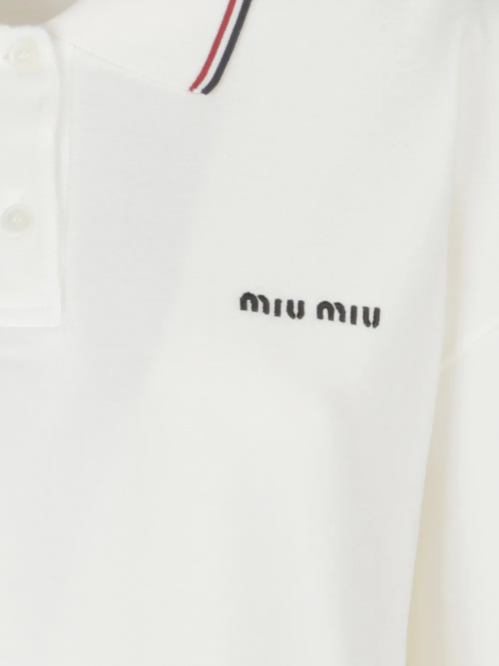Miu Poloshirt met geborduurd logo Wit